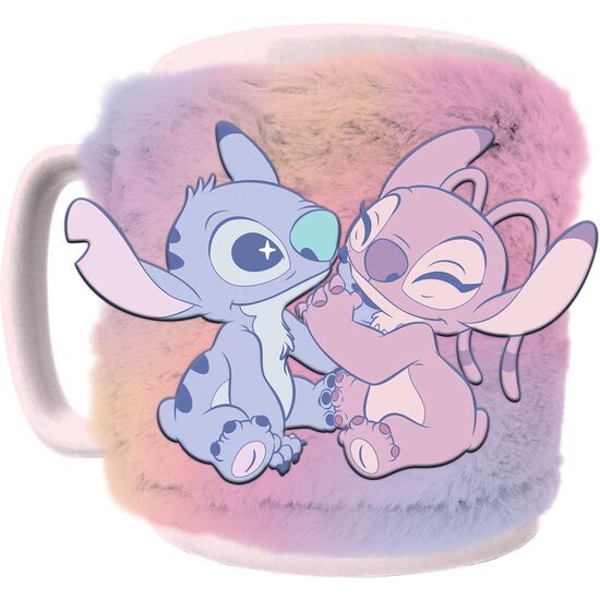 TAZA FUNDA DE PELUCHE ANGEL & STITCH DISNEY 440ML image 0