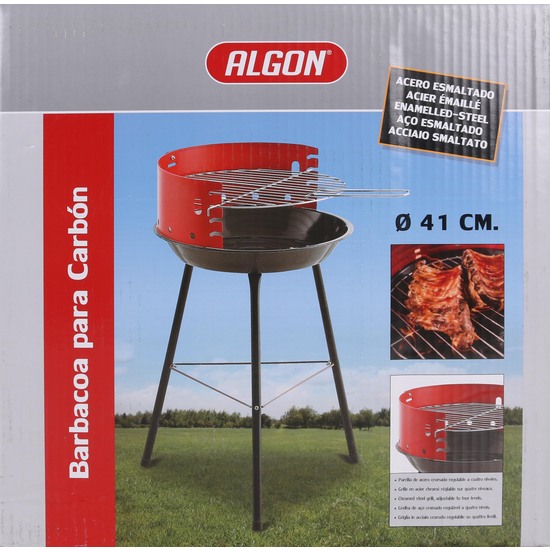 PORTABLE CHARCOAL BARBECUE 41CM ALGON image 1