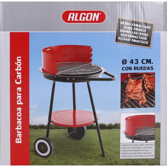 PORTABLE CHARCOAL BARBECUE 43CM ALGON image 1