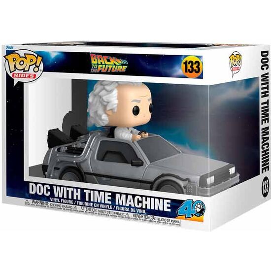 FIGURA POP RIDES DELUXE REGRESO AL FUTURO DOC WITH TIME MACHINE image 1