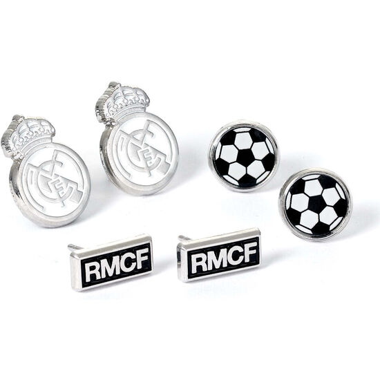 SET 3 PARES DE PENDIENTES REAL MADRID image 1