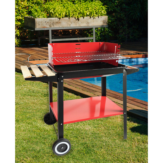 CHARCOAL BARBECUE W/WHEELS 58X38CM ALGON image 3