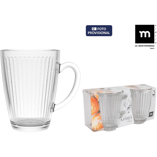SET 2 TAZAS CAFE C/LECHE 21CL LINES NAIRA MD image 0