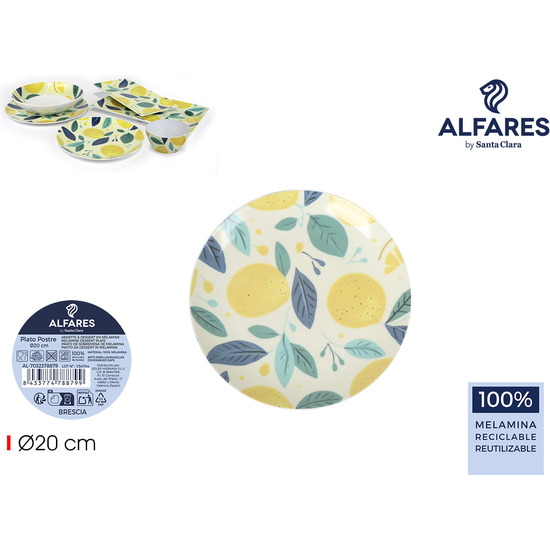 PLATO POSTRE 20CM BRESCIA MELAM ALFARES image 0