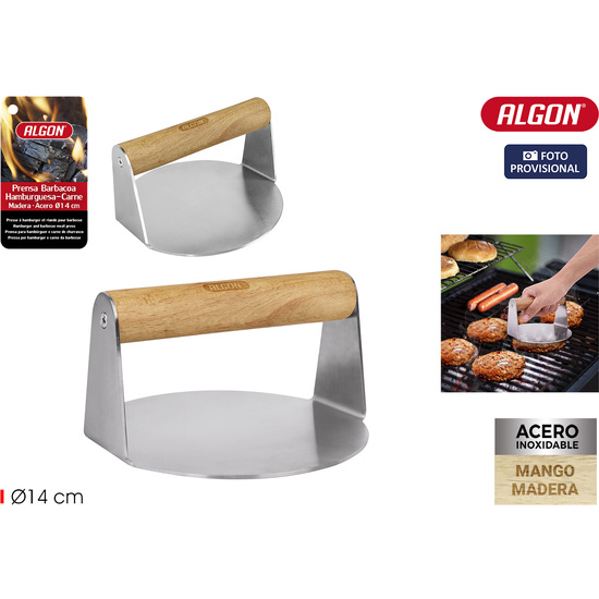 PRENSA HAMBURGUESACARNE BBQ WOOD ALGON BBQ image 0