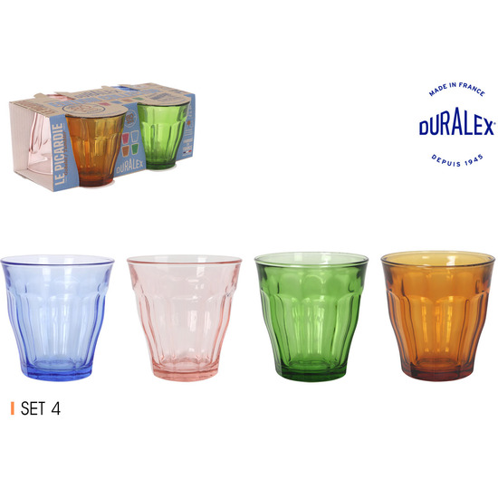 SET 4 VASOS 25CL 4 COLORES PICARDIE image 0