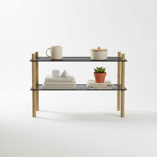 ESTANTERIA METALBAMBU RECT.2 NIVEL MOBLEKIT image 0