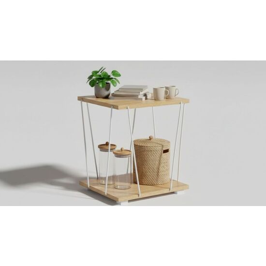 MESITA AUXILIAR MADERAMETAL WHITE MOBLEKIT image 0