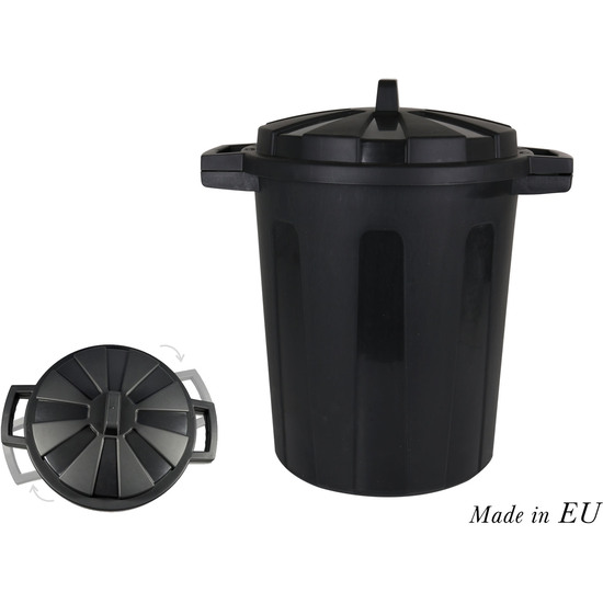 BLACK DUST BIN WITH LID 35L image 0