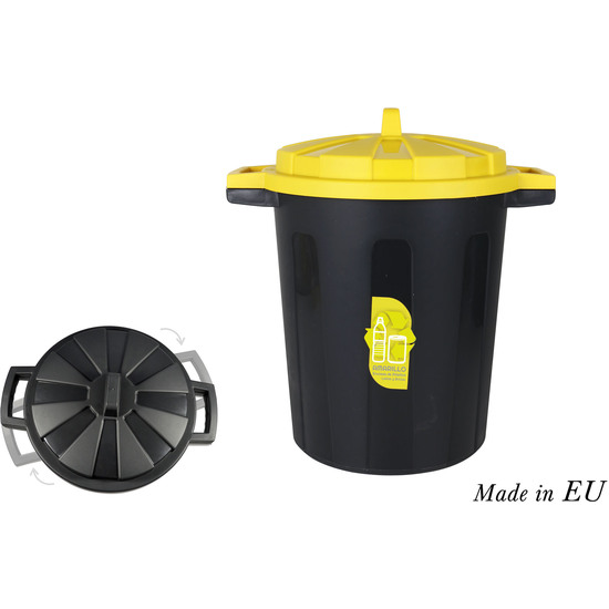 BLACK DUST BIN WITH LID 35L image 1