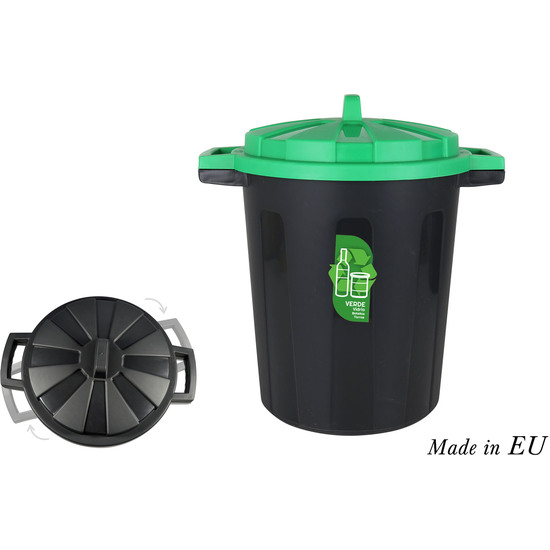 BLACK DUST BIN WITH LID 35L image 3