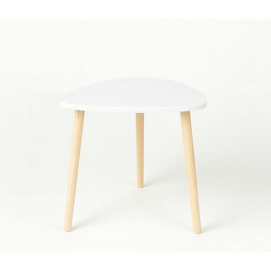 MESITA AUXILIAR MADERA WHITE 48CM MOBLEKIT image 0