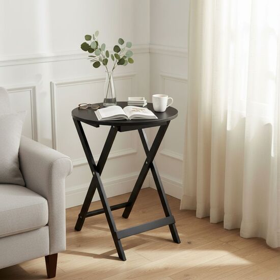 MESITA AUXILIAR PLEG.MAD.BLACK 40CM MOBLEKIT image 0