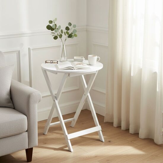 MESITA AUXILIAR PLEG.MAD.WHITE 40CM MOBLEKIT image 0