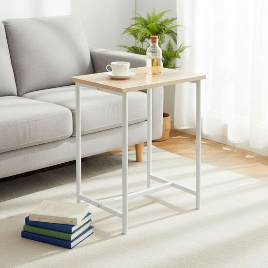 MESITA AUXILIAR MADERAMETAL WHITE MOBLEKIT image 0