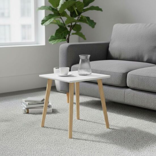 MESITA AUXILIAR MADERA WHITE MOBLEKIT image 0