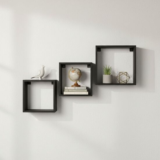 SET3 ESTANTE FLOTAN.30/27/24 BLACK MOBLEKIT image 0