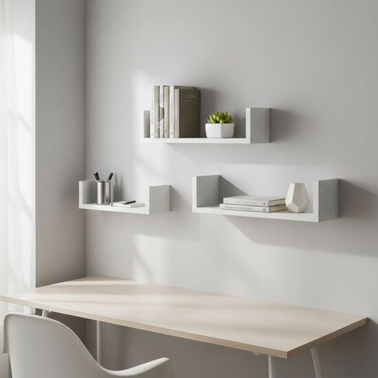 SET3 ESTANTE FLOTAN.42/34/26 WHITE MOBLEKIT image 0