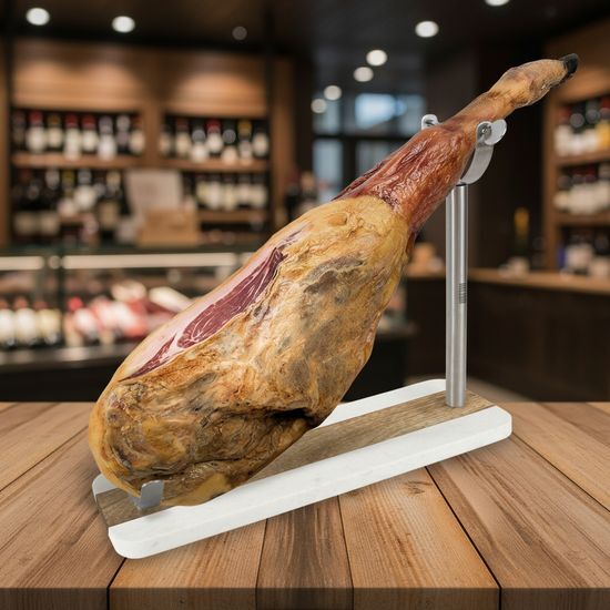 SOPORTE JAMONERO MARMOL-ACACIA-ACER QUTTIN image 0