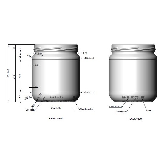 BOTE VIDRIO 370ML C/TAPA B370 ESPECIAL image 0