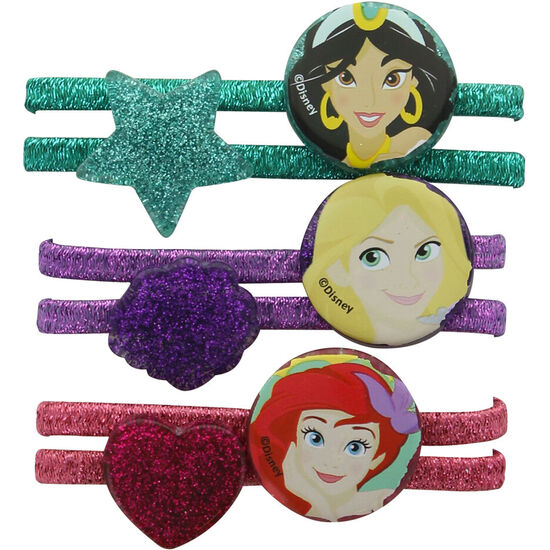 BLISTER 6 GOMAS DE PELO + PULSERA PRINCESAS DISNEY image 0