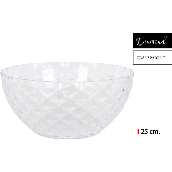 SALAD BOWL 25CM PS TRANSP DAIMOND image 0