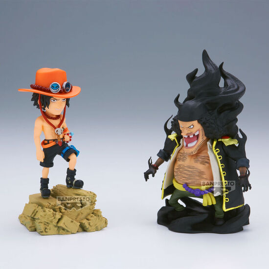 FIGURA PORTGAS D.ACE VS MARSHALL.D.TEACH LOG STORIES ONE PIECE 8CM image 1