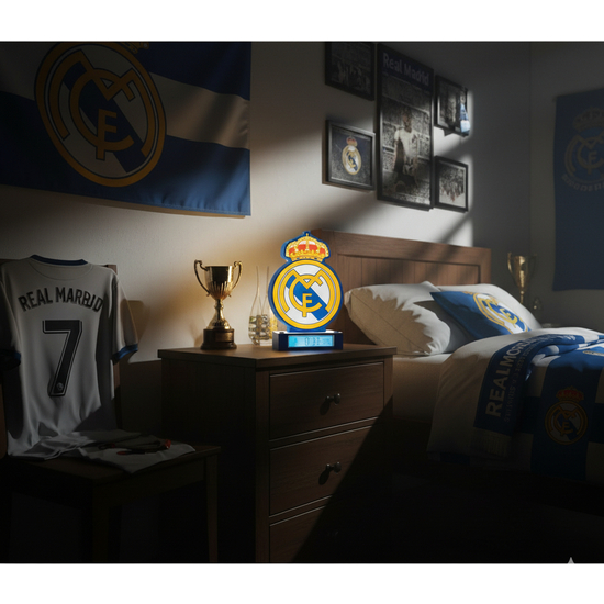 LAMPARA DESPERTADOR 3D REAL MADRID image 1