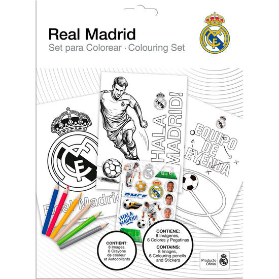 SET DE COLOREAR CON PEGATINAS REAL MADRID image 0
