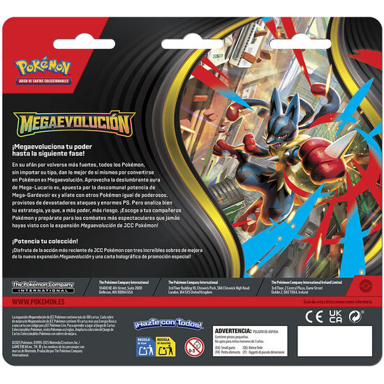 BLISTER CARTAS 3 SOBRES REFUERZO MEGA EVOLUCION POKEMON ESPAÃ±OL image 2