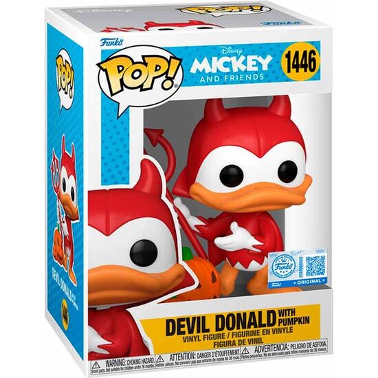 FIGURA POP DISNEY MICKEY AND FRIENDS DEVIL DONALD WITH PUMPKIN EXCLUSIVE image 0