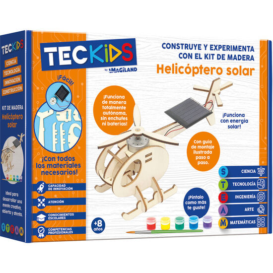 MAQUETA HELICOPTERO SOLAR MADERA image 0