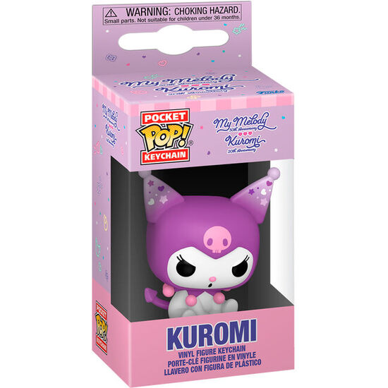 LLAVERO POCKET POP HELLO KITTY 20TH ANNIVERSARY KUROMI GRUMPY image 0