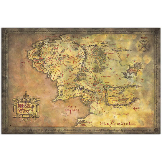 POSTER MAPA DE LA TIERRA MEDIA EL SEÃ±OR DE LOS ANILLOS image 0