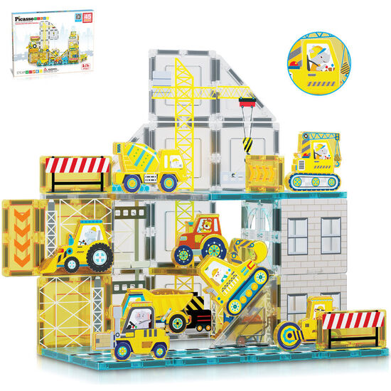 BLOQUES MAGNETICOS + 8 VEHICULOS image 0