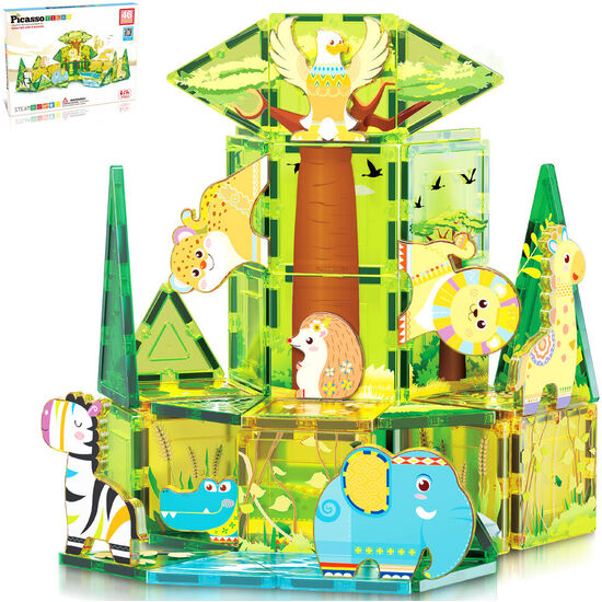 BLOQUES MAGNETICOS SAFARI + 8 FIGURAS image 1
