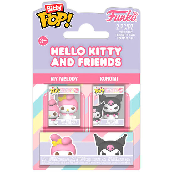 BLISTER 2 BITTY POP SANRIO HELLO KITTY AND FRIENDS MY MELODY & KUROMI image 0
