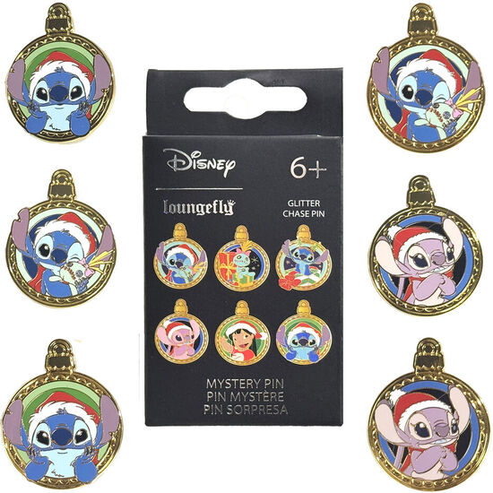 BLIND BOX MYSTERY ENAMEL PIN HOLIDAY STITCH DISNEY LOUNGEFLY SURTIDO image 1
