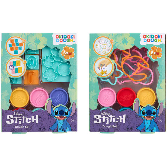 BLISTER 6 MINI BOTES PLASTILINA + MOLDES STITCH DISNEY SURTIDO image 0