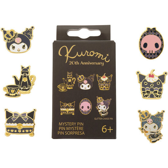 BLIND BOX MYSTERY ENAMEL PIN 20TH ANNIVERSARY KUROMI HELLO KITTY LOUNGEFLY SURTIDO image 0