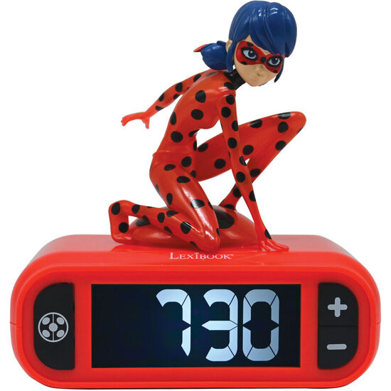 RELOJ DESPERTADOR LUZ NOCTURNA 3D PRODIGIOSA LADY BUG image 0