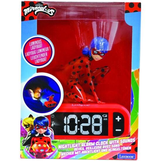 RELOJ DESPERTADOR LUZ NOCTURNA 3D PRODIGIOSA LADY BUG image 3