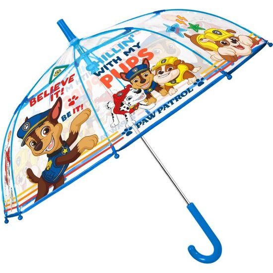 PARAGUAS MANUAL TRANSPARENTE PATRULLA CANINA PAW PATROL 45CM image 0