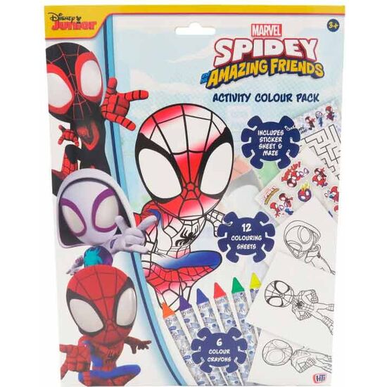 LIBRO COLOREAR + LAPICES SPIDEY MARVEL image 1