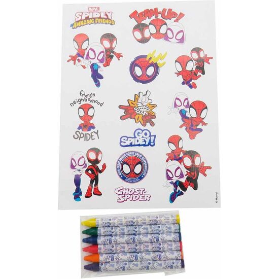 LIBRO COLOREAR + LAPICES SPIDEY MARVEL image 2