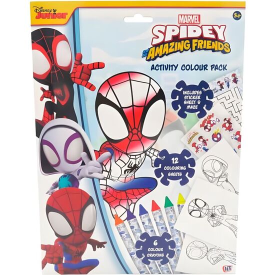 LIBRO COLOREAR + LAPICES SPIDEY MARVEL image 4