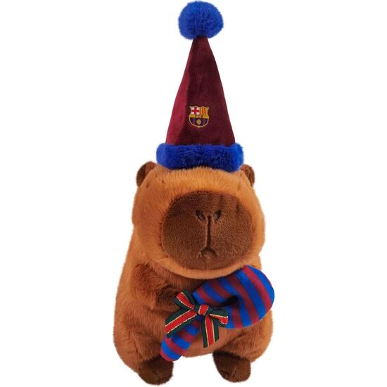 PELUCHE CAPIBARA GORRO DE PAPA NOEL FC BARCELONA 35CM image 1