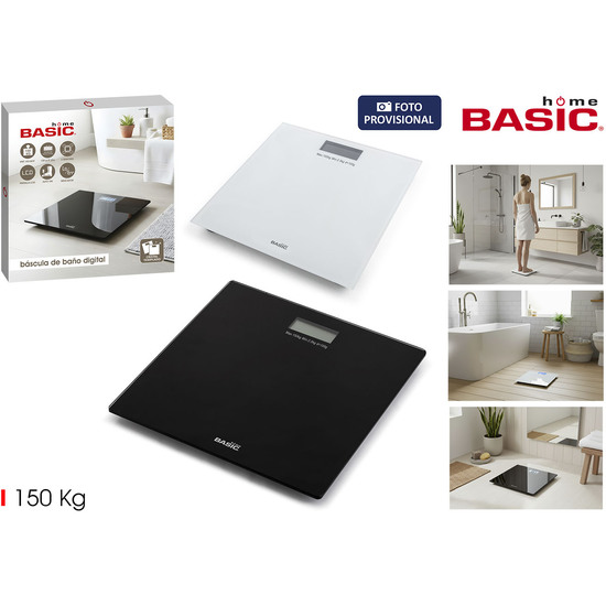 BASCULA BANO DIGITAL 150KG BASIC HOME image 0