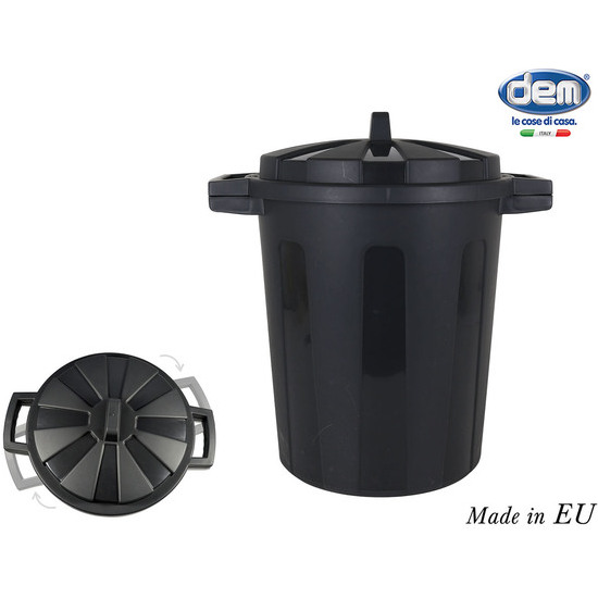 BLACK DUST BIN WITH LID 25L image 0