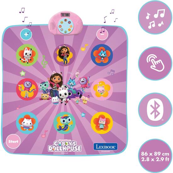 ALFOMBRA DE BAILE ELECTRÓNICA, BLUETOOTH Y LUMINOSA GABBYS DOLLHOUSE CON 6 MODOS DE JUEGO image 3